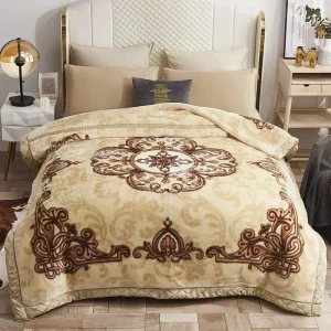 Coperta Raschel ispessita a doppio strato 100% poliestere - Ultra morbida, liscia e calda - Biancheria da letto per tutte le stagioni per letto, divano, viaggio 1