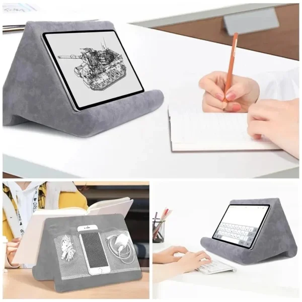 Xnyocn Supporto per tablet Supporto per cuscino in spugna multifunzione per iPad Samsung Huawei Supporto per lettura linguetta Supporto per staffa per montaggio su letto Libro 2