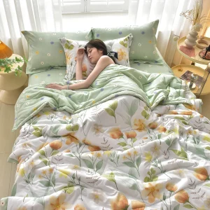 Set trapunta estiva morbida e delicata sulla pelle o 1 trapunta, comoda coperta estiva traspirante, leggera, resistente, con aria condizionata 1