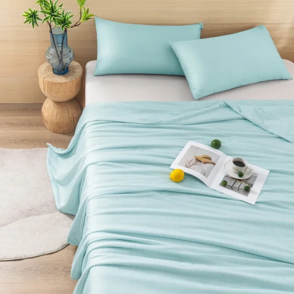 Coperta rinfrescante per letto Piumino setoso per aria condizionata Trapunta estiva leggera ghiacciata raffreddata con tessuto freddo e rinfrescante a doppio lato 5