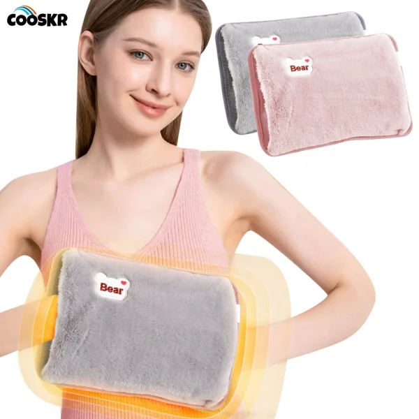 Borsa per acqua calda elettrica Morbido cuscino riscaldante per impacco caldo ricaricabile invernale Borsa scaldamani portatile Bottiglia di acqua calda riutilizzabile 1