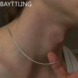 vendita all'ingrosso 1/2mm argento sterling 925 gioielli da donna collana a catena di serpente per uomo semplice catena di base accessori moda hip hop 1