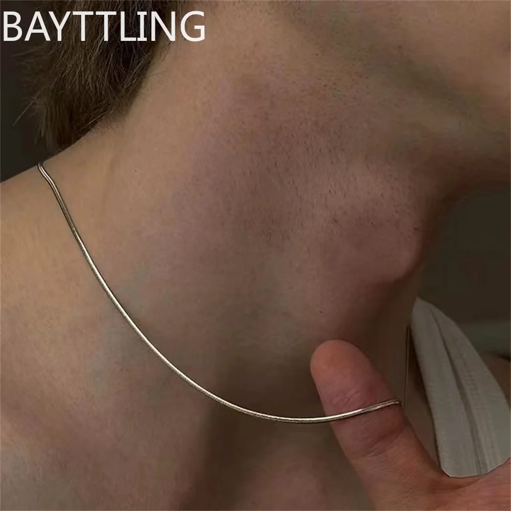 vendita all'ingrosso 1/2mm argento sterling 925 gioielli da donna collana a catena di serpente per uomo semplice catena di base accessori moda hip hop 1