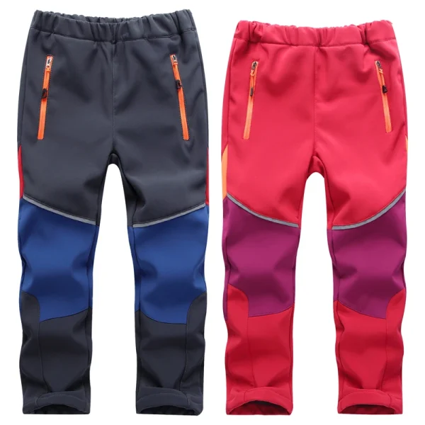 nuova primavera antivento impermeabile per bambini all'aperto pantaloni da sci per bambini ragazzi ragazze pantaloni soft shell caldi adolescenti pantaloni da arrampicata pantaloni della tuta 4