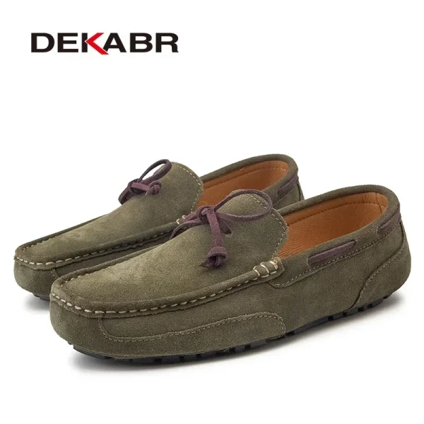 DEKABR Scarpe da uomo in vera pelle di marca di lusso Casual Slip On Mocassini formali da uomo Mocassini Scarpe da guida maschili Mocassini caldi 3