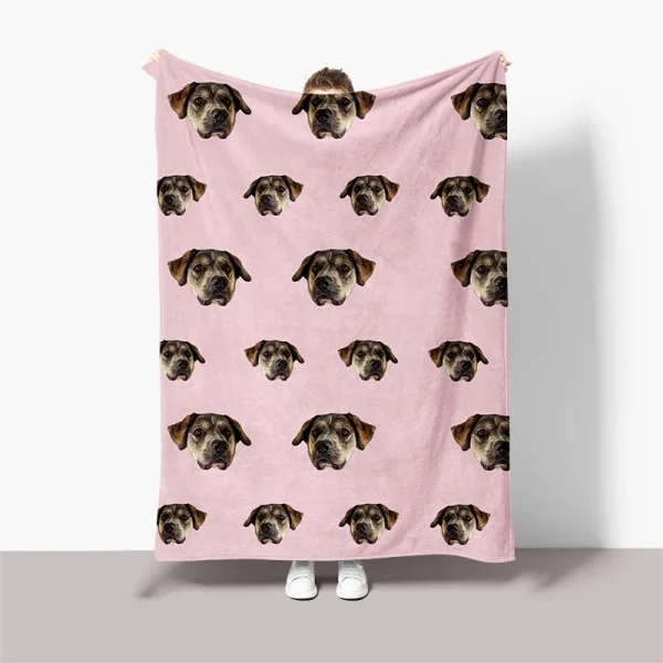 Coperta fotografica personalizzata per animali domestici, coperta personalizzata con testo fotografico, coperte personalizzate per faccia di cane, regali souvenir di compleanno per gli amici 1