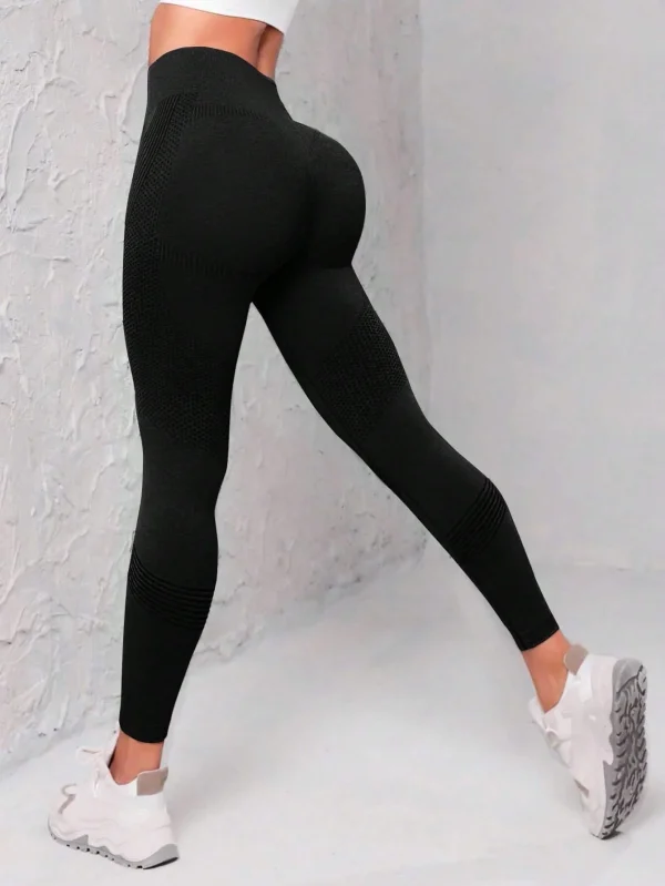 Leggings sportivi con cintura larga senza cuciture - immagine 5