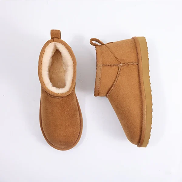 Shevalues Stivali da neve soffici in pelliccia calda per donna Antiscivolo Comodi da uomo Stivali da neve classici in peluche per esterni Scarpe invernali in cotone per la casa 6
