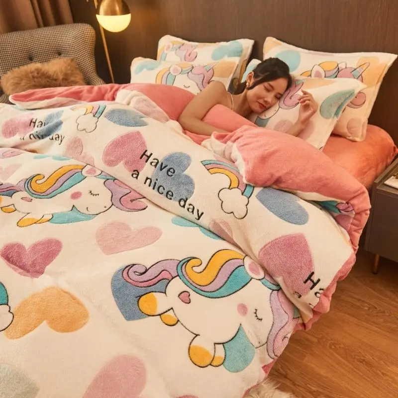 WOSTAR Copripiumino invernale in flanella calda 220x240 king size coppia copripiumino soffice velluto in pile set di biancheria da letto matrimoniale di lusso 3