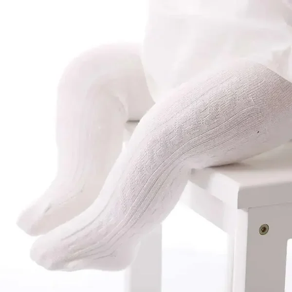 Collant lavorati a maglia a rete per neonate carine Primavera Autunno Cotone a vita alta Calza Collant traspirante per 0-6 anni Bambino 5