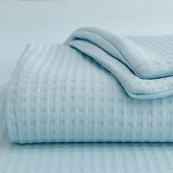 Trapunta estiva in seta di ghiaccio scozzese waffle Doppio lato Piumino in seta per aria condizionata con sensazione di freschezza Coperta rinfrescante traspirante delicata sulla pelle 4