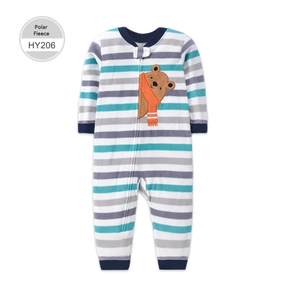 Vestiti per neonati per neonati Primavera Autunno Pagliaccetto a maniche lunghe in pile polare Tuta calda Pigiama per bambini per bambini Tuta per neonate 6