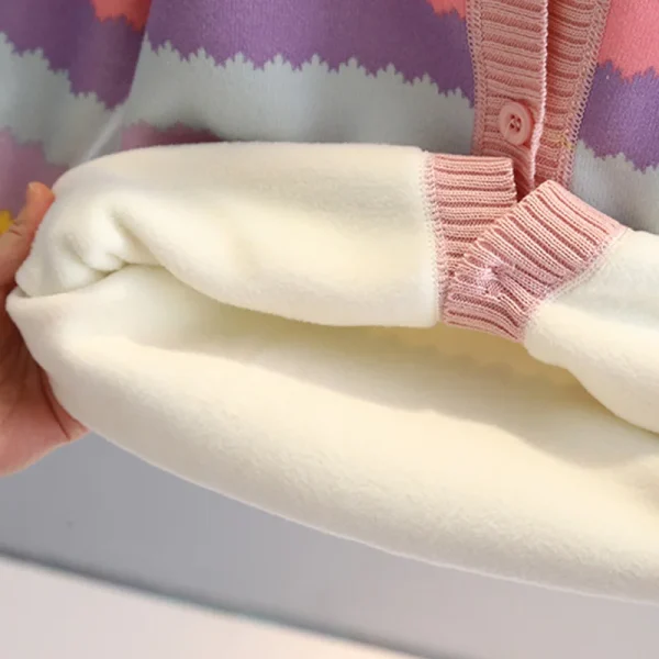 Giacca maglione da ragazza, nuovo stile autunno e inverno, addensato e alla moda, maglione lavorato a maglia da ragazza, top per bambini 4
