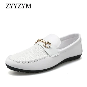 Primavera autunno uomo scarpe Casual tendenza in pelle Versatile suola morbida mocassini semplici # D09 1