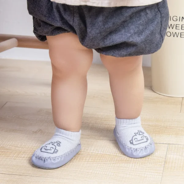 New born Baby Calzini e Calzettoni Con Suole di Gomma Infantile Del Bambino Delle Ragazze Dei Ragazzi di Autunno di Inverno Dei Capretti Pavimento Calzini e Calzettoni Scarpe Antiscivolo Morbida suola Calzino 3