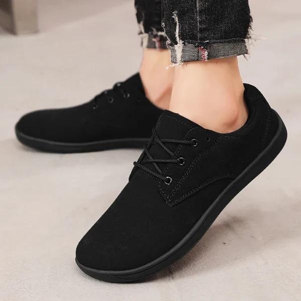 Scarpe da ginnastica da uomo a piedi nudi con punta larga piedi al naso minimalista tomaia in pelle scamosciata di mucca scarpe casual da uomo calzature per donna 6