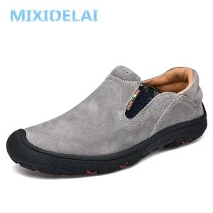Mocassini MIXIDELAI mocassini maschili per uomo scarpe Slip On Flats vera pelle guida camminare calzature morbide qualità primavera barca 1