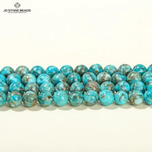 Perline di pietra naturale turchese blu sudafricano distanziatore rotondo allentato per la creazione di gioielli collana braccialetto accessorio fai da te 6 8 10mm 1