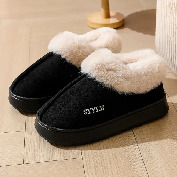 Nuovi stivali da neve con piattaforma per la casa da donna Scarpe di lana spesse e calde Scarpe da donna con stivaletti alla caviglia in velluto antiscivolo per esterni 6