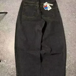 commercio estero vintage americano retrò autunno nuovi jeans da uomo in pantaloni cargo larghi neri a gamba larga streetwear da uomo 1