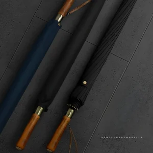 Ombrello con manico in legno di fascia alta Ombrello con manico lungo Asta dritta Ombrello pubblicitario a doppio scopo 16 ossa da uomo 1