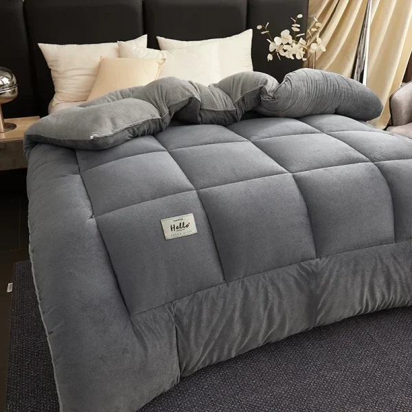 Set piumino Queen in pile Biancheria da letto super morbida e calda e soffice Set letto pesante sfocato di lusso per l'inverno Coperta calda in pile per l'inverno 2