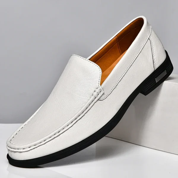 Scarpe da uomo in vera pelle Slip on Office Scarpe formali da uomo Abito da festa di nozze Calzature Breath Driving Mocassini pigri Mocassini 5