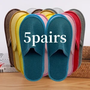 5 paia di pantofole usa e getta pantofole da viaggio per hotel festa casa ospite uomo donna unisex punta chiusa pantofole antiscivolo sandali sanitari 1