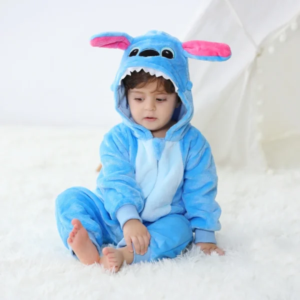 Neonato pagliaccetto infantile vestiti a maniche lunghe Kigurumi carino punto animale cartone animato tuta ragazze ragazzi pigiama costume di Halloween 5