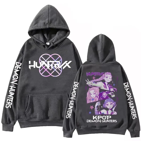 2025 estate Anime K-Pop Demon Hunters Felpa con cappuccio Harajuku Hip Hop Pullover Top Felpa UNISEX Alfabeto abbigliamento sportivo Tendenze della moda 5