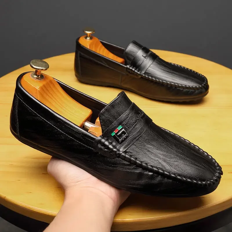 Primavera Autunno Uomo Scarpe eleganti Mocassini bianchi Scarpe casual in pelle Slip on Mocassino Scarpe Zapatos Casuales Mocassini firmati da uomo 3