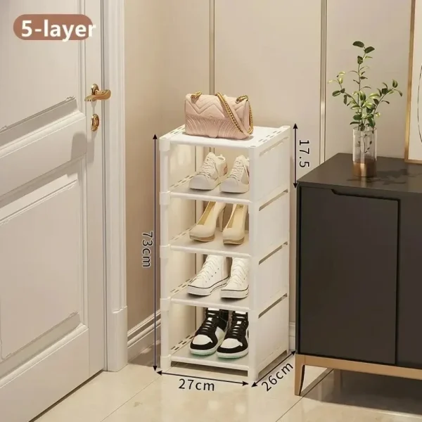 Organizzatore di scarpe a più strati Organizzatore di scarpiera Scaffale salvaspazio per mensola impilabile ad angolo da parete Armadietto salvaspazio regolabile 3