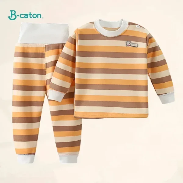Addensare caldo peluche bambini set vestiti per bambini ragazzo ragazza biancheria intima abiti autunno inverno bambini vestiti top pantaloni a vita alta 4