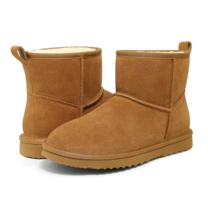 Evshine Mini stivali da neve invernali da donna Stivali da neve caldi in pelle scamosciata foderati in peluche Comodi stivali pelosi Stivaletti da casa in pelliccia Stivale da neve da donna 1