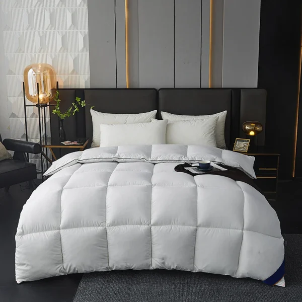 Piumino invernale caldo addensato 100% cotone Imbottitura viso Trapunte in fibra 150x200 cm Piumino bianco per dormire a casa 1pz 4
