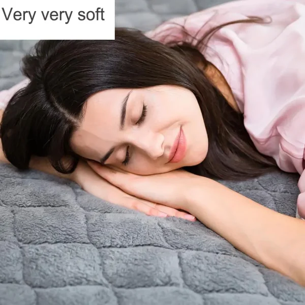 Coperta riscaldante elettrica in velluto con riscaldatore caldo di alta qualità Tappetino per coperta elettrica con controller di temporizzazione della temperatura a 4 marce 3
