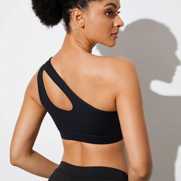 Reggiseno sportivo da donna Reggiseni fitness push up Reggiseno yoga antiurto monospalla Reggiseno da corsa yoga bianco nero Gilet sexy 6