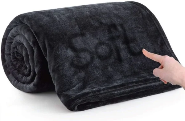 Il pile di visone nero lancia una coperta per divano letto king size super morbida e reversibile 2