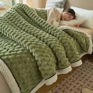 Tinta unita soffice coperta di peluche confortevole morbida trapunta da letto per adulti inverno caldo soffice copriletto di biancheria da letto per divano camera da letto 1