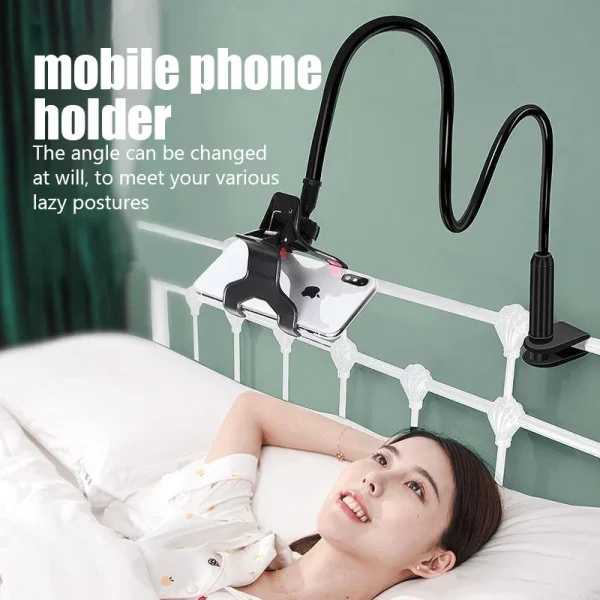 Supporto universale per telefono cellulare Supporto pigro flessibile Clip per telefono cellulare regolabile Staffa di montaggio da tavolo per letto di casa Supporto per smartphone 1