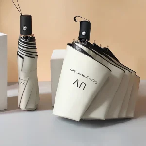 Ombrello pieghevole automatico a 8 nervature-compatto, leggero, resistente, protezione UV-ombrello da pioggia e da sole, parasole automatico 01 1