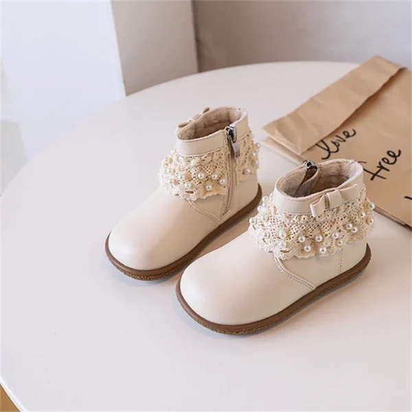 Nuovi stivali da bambino autunno/inverno per ragazze in pelle reticolo pera scarpe da principessa antiscivolo moda stivali da bambina EU 16-25 2