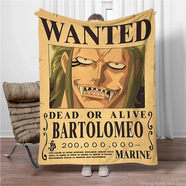 Coperta anime giapponese One Piece per bambini, calda e morbida coperta per divano letto, adatta per regali souvenir di compleanno 6