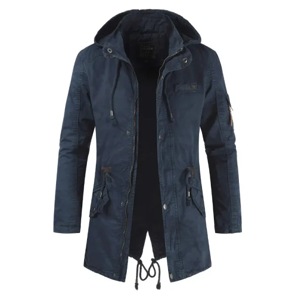 Parka con cappuccio caldo invernale da uomo Giacca a vento in pile da uomo Abbigliamento da lavoro Cappotto tattico militare da uomo Bomber cargo multitasche 3