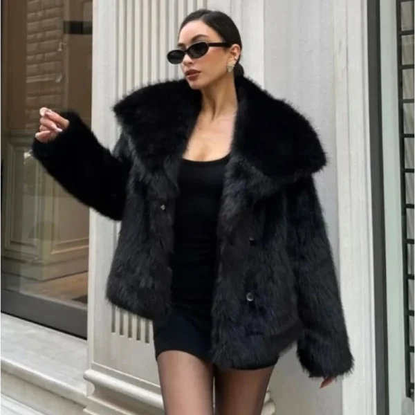 MUJER Cappotto in pelliccia sintetica Peluche soffice Giacca da donna 2025 Donna Autunno Inverno Novità in Capispalla Bianco Rosso Grigio Nero Miscele Cappotti 2