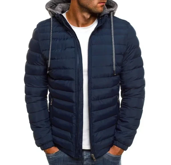 2024 autunno e inverno maschile cappotto allentato abbigliamento Outdoor abbigliamento sportivo Casual moda Streetwear stile giacca con cerniera calda con cappuccio - immagine 3
