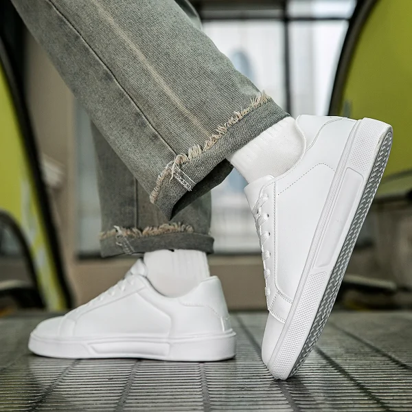 Scarpe da uomo in pelle PU Sneakers Scarpe casual di tendenza Scarpe da ginnastica maschili per il tempo libero Calzature da uomo Scarpe vulcanizzate Scarpe da coppia Scarpe da donna 4