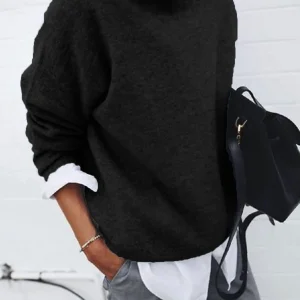 Maglione da donna 2024 Autunno e inverno Nuova giacca maglione in due pezzi finta a maniche lunghe con colletto della camicia europea e americana per le donne 1