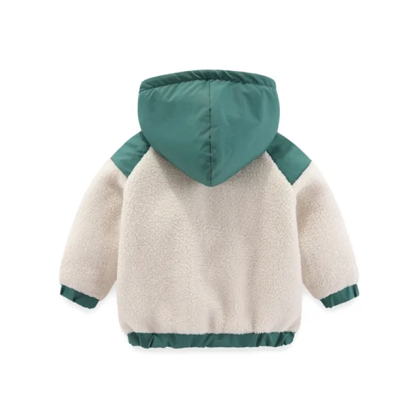 2025 Nuovo Autunno Inverno Ragazzi Giacca in caldo pile Cappotto per bambini Moda Cerniera con cappuccio Capispalla per bambini 1 2 3 4 5 6 7 anni Abbigliamento per bambini 5