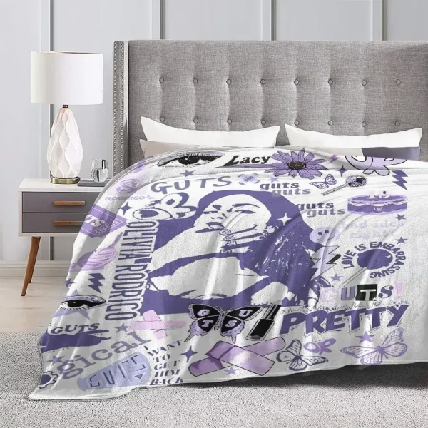 Olivia Vampire Rodrigos Coperta acida Coperta morbida e calda di qualità Autunno Decorativo Decorazioni per la casa Copriletto di tendenza di strada 5